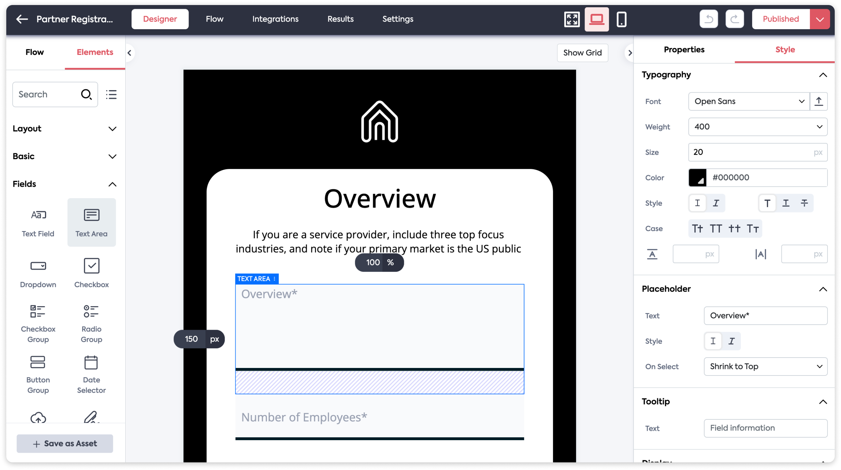 Screenshot of a selected text area element.
